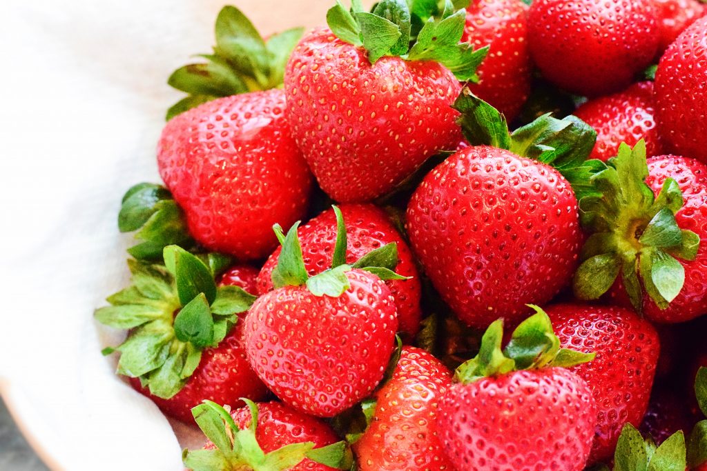 Nahaufnahme von Erdbeeren